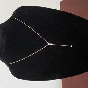 ☆☆ 14K Yellow gold lariat necklace w/ 0.29k Total diamond weight